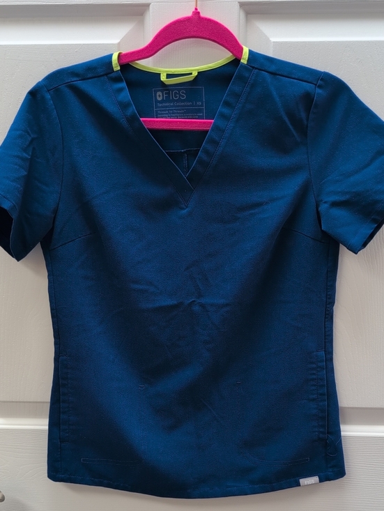 Figs Tops - Figs Scrub Top Electric Blue XS
